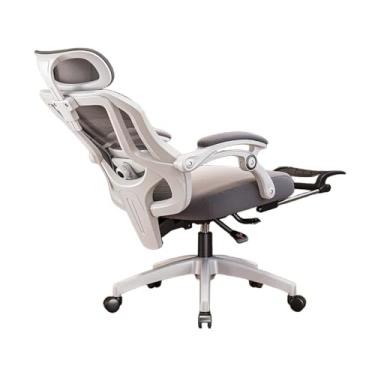 Imagem de Lzyjckh Cadeira de escritório ergonômica de malha Cadeira de mesa para escritório em casa Cadeira de trabalho giratória com apoio para os pés para casa, escritório, jogos,Gray