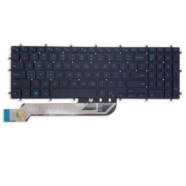 Imagem de Teclado US para laptop com luz de fundo azul de substituição para DELL G3 3779 3590 3579 G5 5587 5590 G7 7790 impressão azul