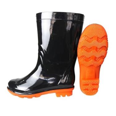 Imagem de Bota De Chuva Leve De Borracha Antiderrapante E Impermeável Para Pesca Cano Médio Para Homens, Botas Chuva Respiráveis ​​PVC Para Trabalho Em Jardim Ao Ar Livre, Para Jardinagem(Black,37 EU)