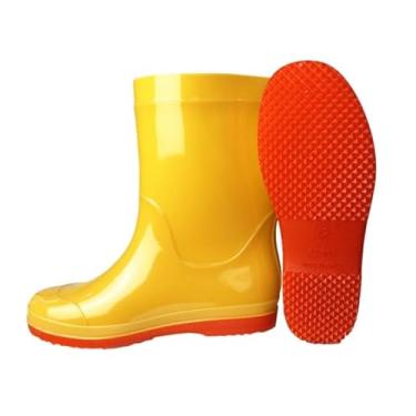 Imagem de Bota De Chuva Leve De Borracha Antiderrapante E Impermeável Para Pesca Cano Médio Para Homens, Botas Chuva Respiráveis ​​PVC Para Trabalho Em Jardim Ao Ar Livre, Para Jardinagem(Yellow,37 EU)