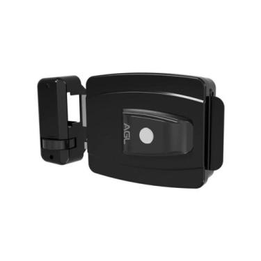 Imagem de Fechadura AGL Mini, Botão, 12V, 42mm, Cilindro Ajustável, Preto