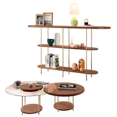 Imagem de Aparador De Sala E Mesas De Centro Vetta H01 Castanho - Mpozenato