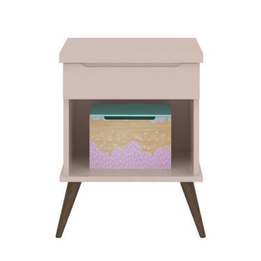 Imagem de Mesa De Cabeceira Infantil Com 1 Gaveta Melinda Rosê - Phoenix