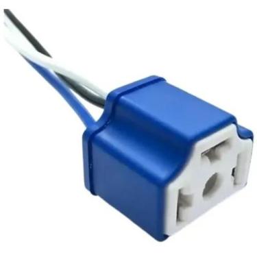 Imagem de Chicote Soquete Lâmpada Farol H4 E H5 cerâmica Azul com fio 1,50mm - T