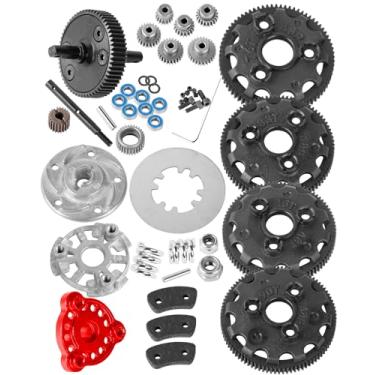 Imagem de RcarmubWow RC 48P 76T 83T 86T 90T Spur Gear &Transmission Gear &Slipper Clutch &Pressure Plate &Slipper Rebuild Kit Upgrades Part for 1/10 Slash 2WD,Rustler/Stampede/Bandit 2WD VXL,Red