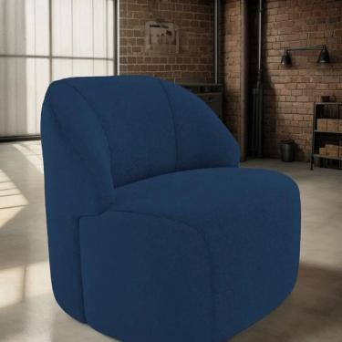 Imagem de Poltrona Organica Decorativa Eloa Boucle Azul - Londrilar