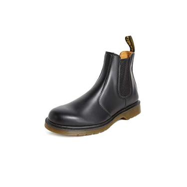 Imagem de Dr. Martens Bota Chelsea de couro 2976 para homens e mulheres, Black Smooth, 10 Women/9 Men