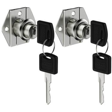 Imagem de Kit Duas Fechadura Tranca Gaveta Móveis Chave 22mm Soprano