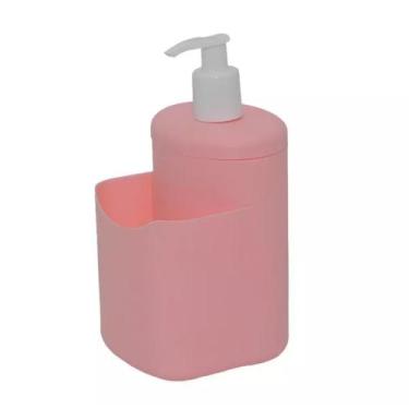 Imagem de Porta Detergente Dispenser Com Suporte Bucha 500ml CVL, ROSA CLARO