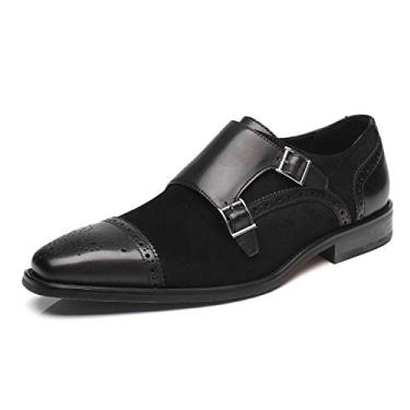Imagem de La Milano sapato social masculino de camurça e couro com alça dupla Oxford clássico confortável formal masculino, Noble-2-black, 9