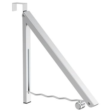 Imagem de Hleelomi Escorredor de roupas para organização de lavanderia, prateleiras dobráveis sobre a porta para economizar espaço, prata, 1 pacote