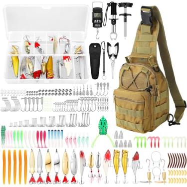 Imagem de Gemscream Kit de ferramentas de pesca com 393 peças, caixa de equipamentos incluídos, iscas de pesca, alicates, equipamentos e equipamentos de isca, kit de equipamento de isca, ferramenta de remoção