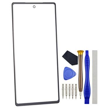 Imagem de Substituição de tela de vidro externo preta para Google Pixel 6a GX7AS GB62Z 6,1 polegadas com kit de ferramentas