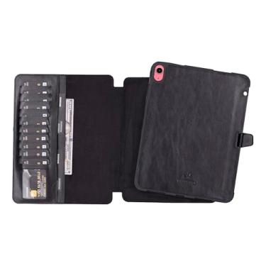 Imagem de VENITO Parma Capa de couro premium para iPad 10ª geração de 10,9 polegadas (2022) com suporte para lápis, feita à mão, suporte, carteira destacável, couro de flor integral, compatível com Apple Pencil