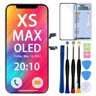 Imagem de SIMDOG Tela de substituição para iPhone Xs MAX OLED, tela sensível ao toque 3D de 6,5 polegadas, não é digitalizador LCD com kit de ferramentas de reparo, vidro temperado, adesivo à prova d'água para A1921, A210, A2102, A2103, A2104