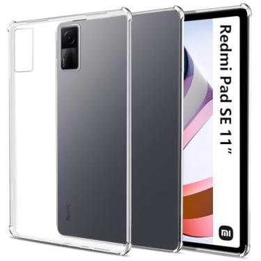 Imagem de easyBee Capa compatível com Xiaomi Redmi Pad SE 11 polegadas, capa protetora de TPU transparente de silicone ultrafina à prova de choque HD - transparente