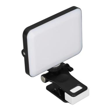 Imagem de Luz de vídeo LED, 3 modos de iluminação ajustáveis e 9 níveis de brilho, com clipe, interface de parafuso de 1/10.2 cm, bateria recarregável, para conferência de transmissão ao vivo de fotografia de