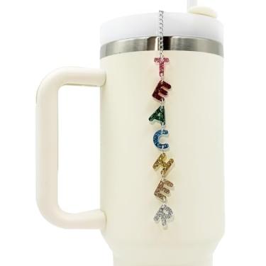 Imagem de Decoração de copo para professores – Pingente de corrente para garrafa de água Teacher Appreciation para Stanley 850 g 1,134 g (rosa)