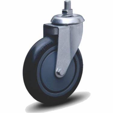 Imagem de Rodízio Colson Giratório 5P com Espiga e Roda de Borracha Capacidade 100Kg