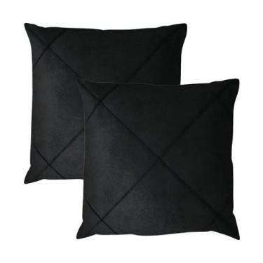 Imagem de Kit 2 Capas para Almofada Drapeada em Veludo Quadrada 43x43 com Enchim