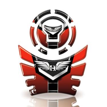 Imagem de Kit Protetor Tanque E Bocal Moto Honda Acima 2018 Bros Vermelho