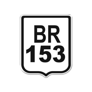 Imagem de Adesivo Decorativo Em Relevo Fácil Aplicação Placa Br 153 Cor Branco
