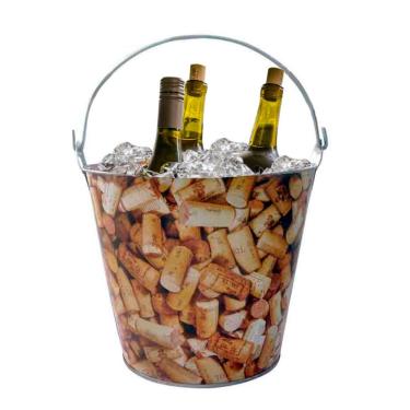 Imagem de Balde De Gelo Para Vinhos Em Metal Galvanizado 7,6 Litros