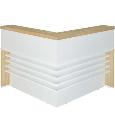Imagem de Balcão Para Atendimento-recepção Em L - Casa Chick Carvalho-branco