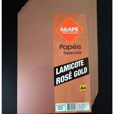 Imagem de Papel Lamicote A4 210x297mm 250g-m² - 25 Folhas - ágape - Rose Gold