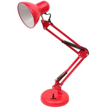 Imagem de Luminária Pixar Lorben Abajur De Mesa Articulada Com Garra E Base Vermelho