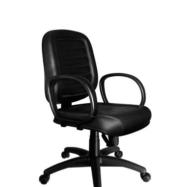 Imagem de Cadeira Giratória Presidente Tescaro Com Braço Preto