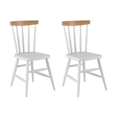 Imagem de Kit 2 Cadeiras De Jantar Madeira Maciça Multimóveis Cr50114 Branco-natural