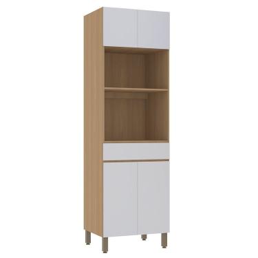 Imagem de Paneleiro 70cm 4 Portas E 1 Gaveta Com Espaço Torre Quente S Freijó-cinza Cristal