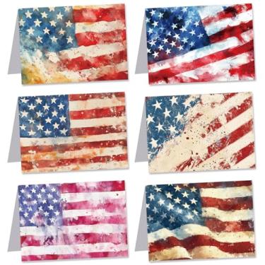 Imagem de LizFire Cartões Patrióticos com Envelopes Bandeira Americana Cartões de Notas Cartões 4 de Julho Artigos de Campanha Eleitoral para Incentivar