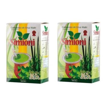 Imagem de 2 Erva Mate Chimarrão SIMIONI COMPOSTA camomila cidreira 500g