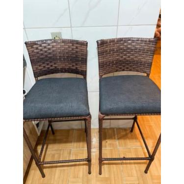 Imagem de Banqueta alta quadrada fixa - FIBRA, Preto