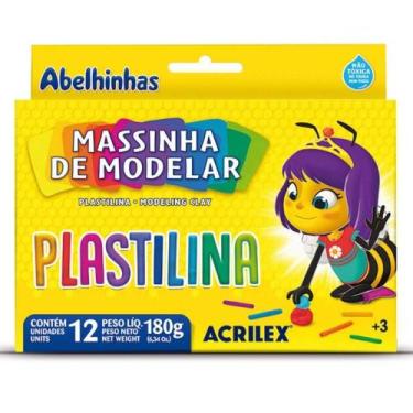Imagem de Massa Modelar C/12 Cores Plastilina 180grs - Acrilex