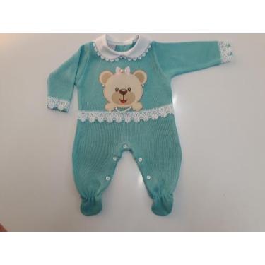 Imagem de Macacão  Azul Tricot Ursa Colar  - Lili Baby, Azul claro