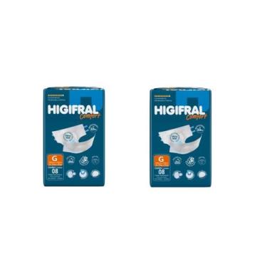 Imagem de Kit 2 Fralda Adulto Higifral Confort G 8 Unidades - Eurofral