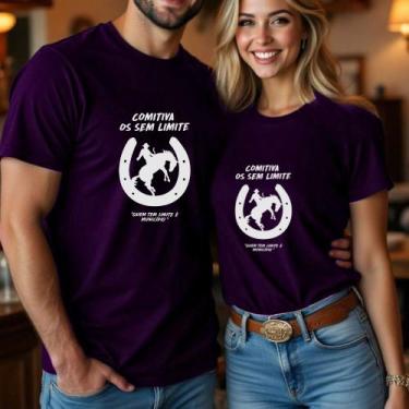 Imagem de Camiseta Blusa Adulto Casal Country Estampa Comitiva Os Sem Limite Agr