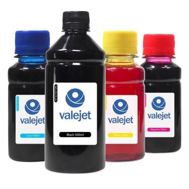 Imagem de Kit 4 Tintas Canon G3110 Black 500ml Coloridas 100ml Valejet