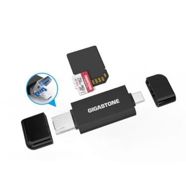 Imagem de GIGASTONE Leitor de cartão SD, leitor de cartão 5 em 1 USB-A/USB-C, compartimento duplo para SD/Micro SD/SDHC/SDXC, compatível com laptop, PC, iPhone 16/15, MacBook Pro/Air, iPad Pro, Android