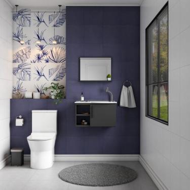 Imagem de Gabinete Para Banheiro Com Lavatorio E Espelho Em Aço Caju - Cozimax