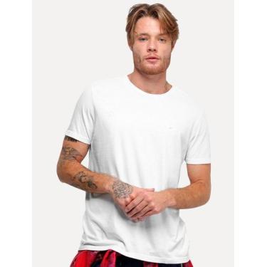 Imagem de Camiseta Ellus Masculina Cotton Fine Classic Logo Branca, M/M