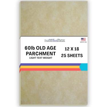 Imagem de 25 folhas de papel pergaminho de velhice nº 60 (= 24# ligação) - pôster de 30 x 45 cm | Tamanho grande - 27 kg não pesa cartão - Semblância de pergaminho antigo colorido vintage