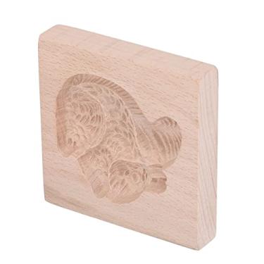 Imagem de ZJchao Woodwood, Madeira Fofa de Bétula, Ferramenta DIY - Molde de Biscoito de Madeira, Carimbo de Molde para Cozinha, Lavável Reutilizável, de Prensa de Biscoitos para (Esquilo)