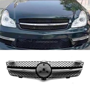 Imagem de Grade de para-choque de carro tiras decorativas kit de corpo grade de corrida grade de para-choque dianteiro para CLS Class W219 2009-2011 Exterior (preto)