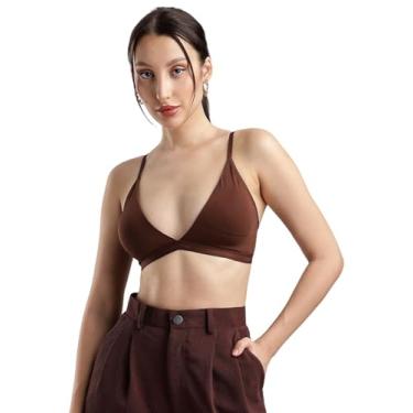 Imagem de Calvin Klein Sutiã feminino triângulo levemente forrado com forma a corpo, Umber, PP