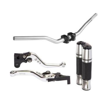 Imagem de Kit Guidão Esportivo Manopla Punho Jupiter Manete Bros Xre Tornado Fal