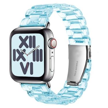 Imagem de Pulseira Resina Azul Claro  38/40/41mm  Compativel Waatch e Smartwatch